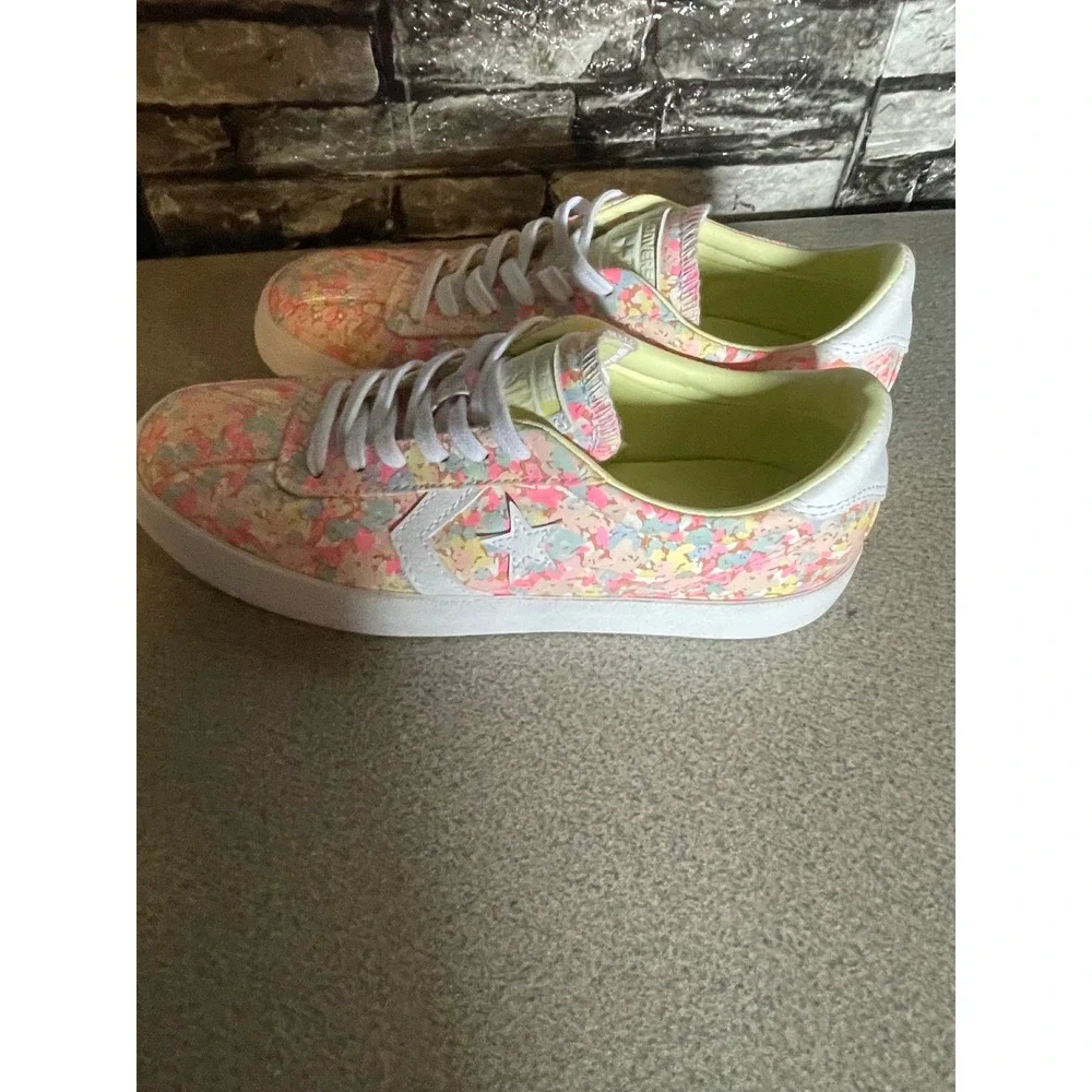 Converse Breakpoint Ox Womens 5.5‎ Floral Low Top Sneakers Pink Yellow 555953C